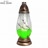 ZNICZ SZKLANY WIELKANOCNY J373 ZIELONY 28,5 cm